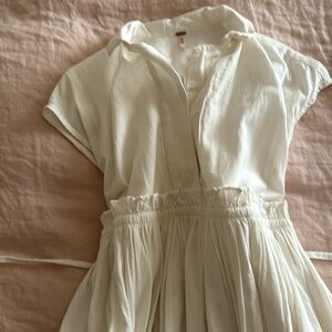 White maxi free people collar dress